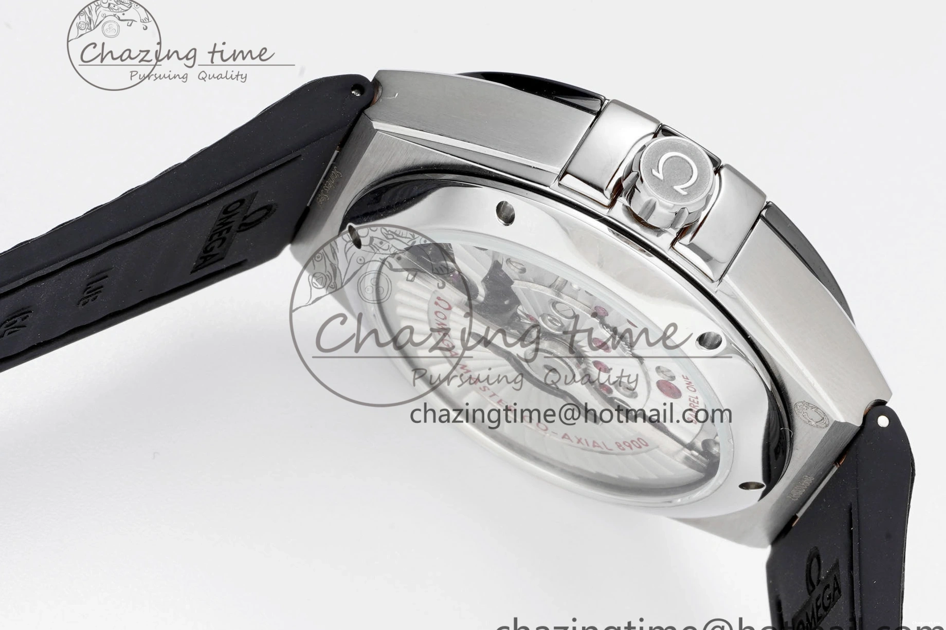 0422 GoAnywhere Constellation Black Ceramic SS 8F 1:1 Best Edition White Textured Dial on Black Gummy Strap A 7803